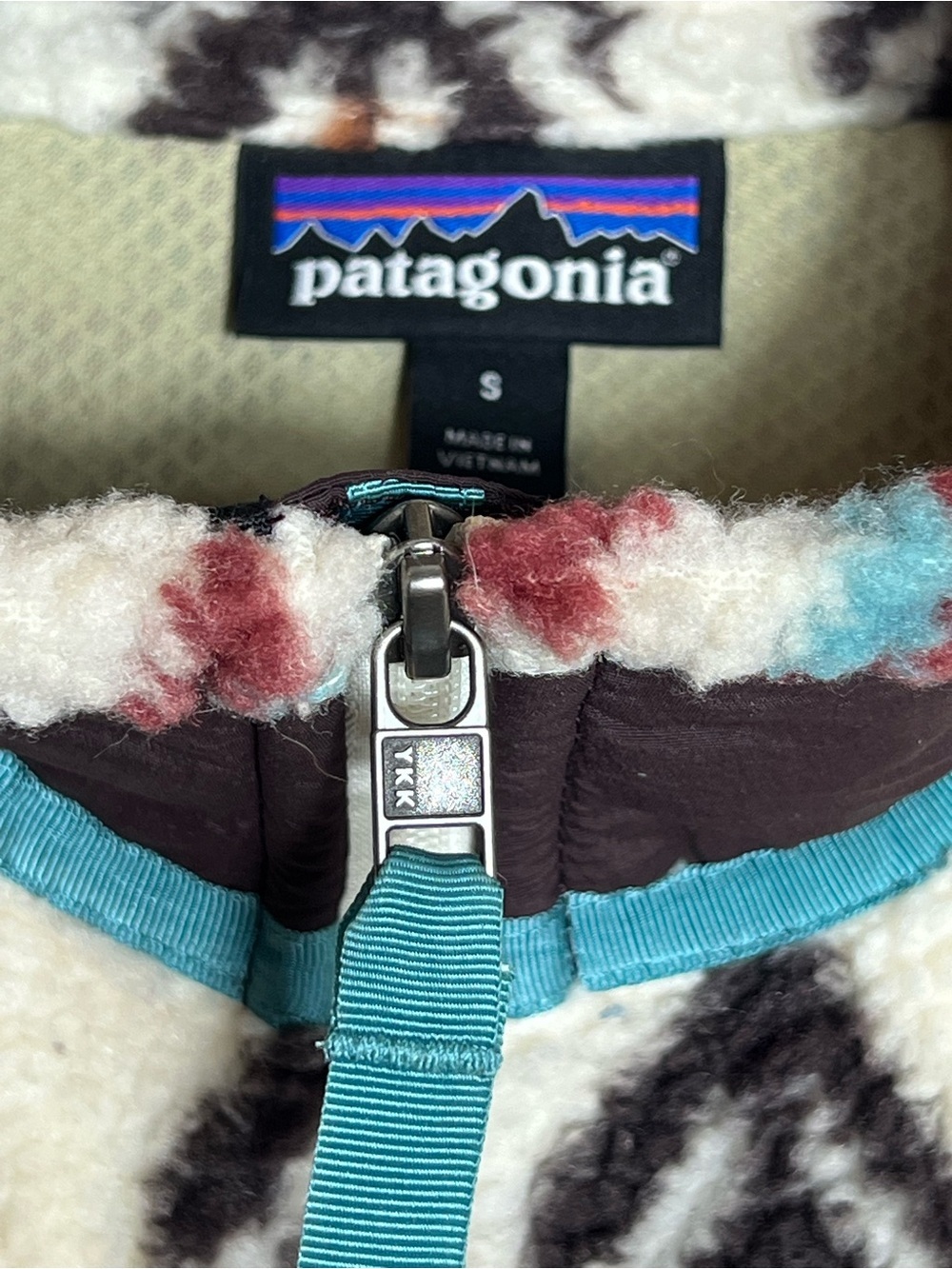 Patagonia Classic Retro-X Fleece Jacket Fern Dell Full Zip Geometric Retro Aztec - Picture 11 of 12